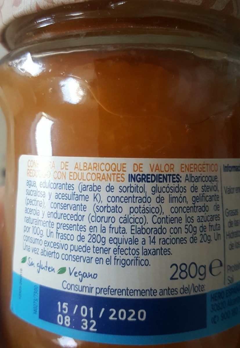 Confitura de albaricoques azúcares añadidos - Ingrédients