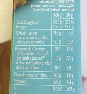 Corn  0% azucares - Informació nutricional - es