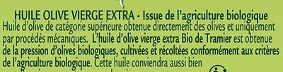 Huile d'Olive Vierge Extra Bio - Ingredients - fr