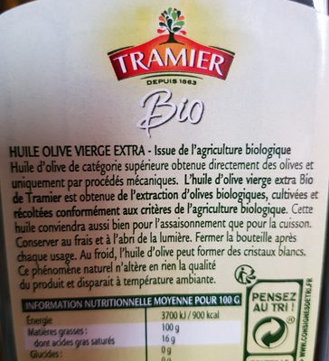 Huile d'olive bio - Ingredients - fr