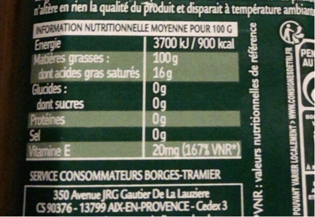 Huile d’olive vierge extra - Nutrition facts - fr