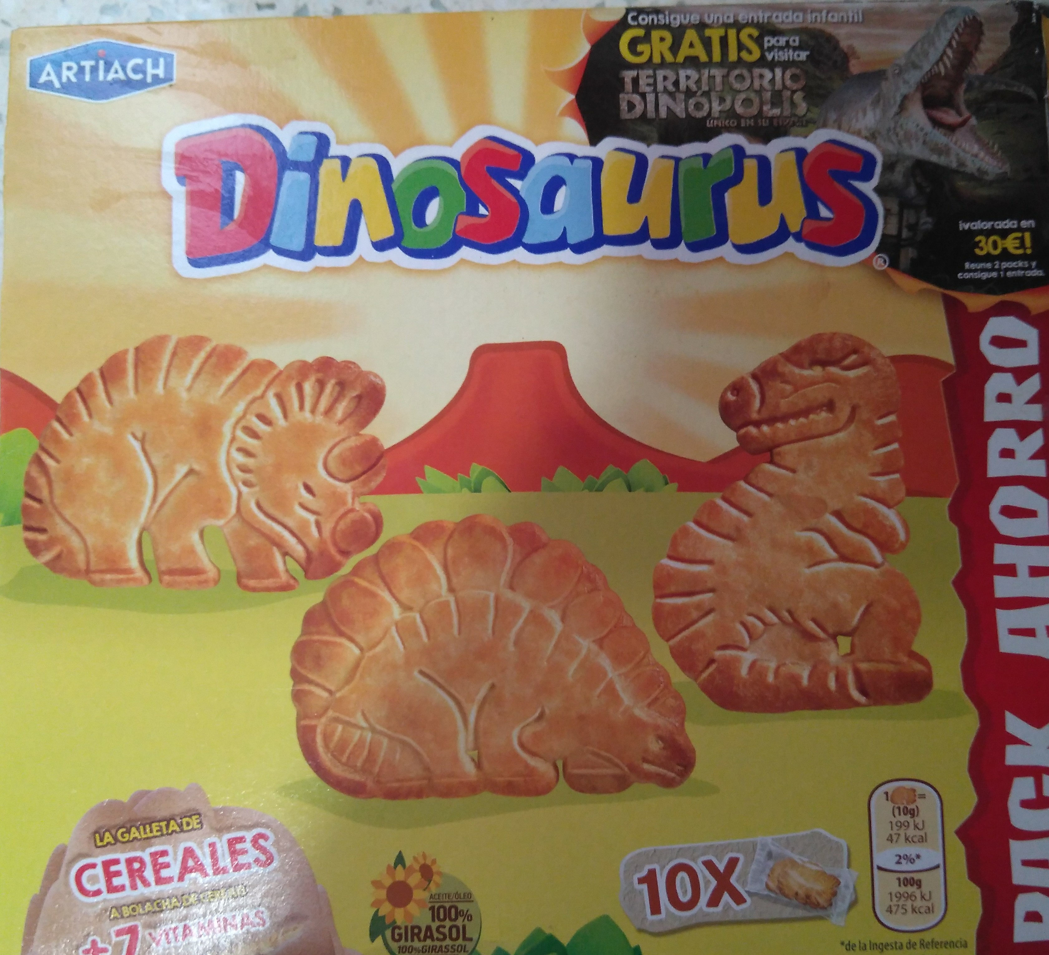 Dinosaurus - Biscuits de céréales avec vitamines - Producto