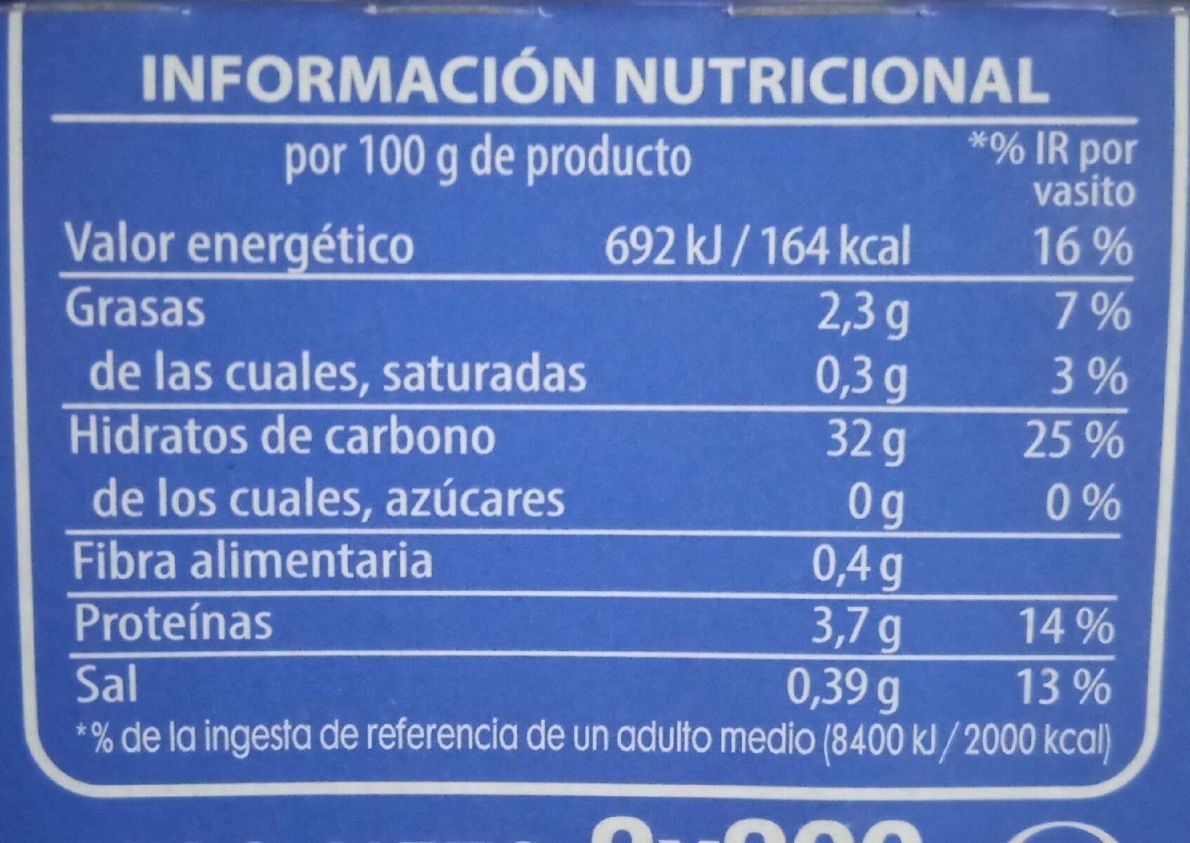 Arroz Basmati - Informació nutricional - es