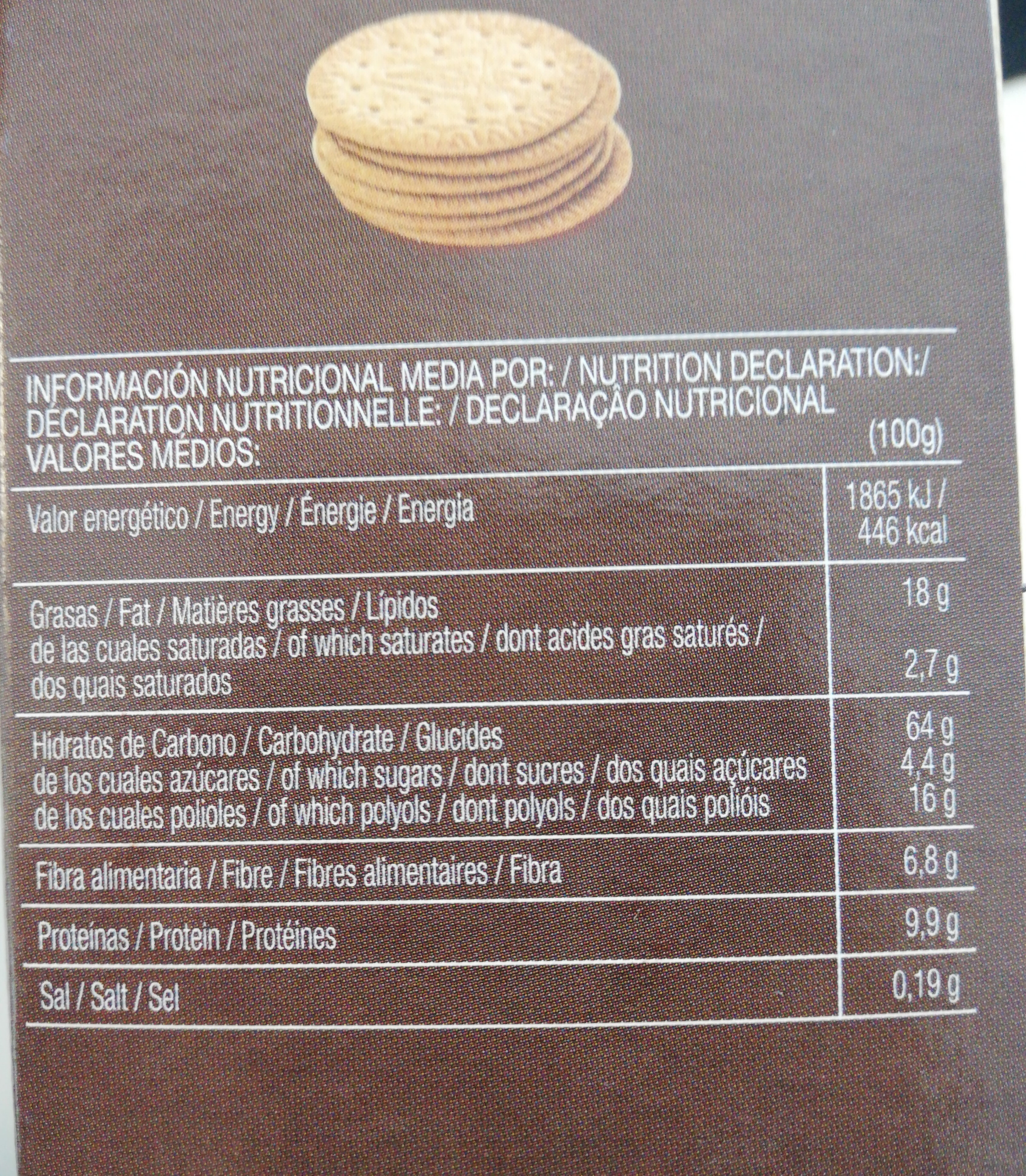 B-san galletas integrales finas de espelta bajas - Nutrition facts - es