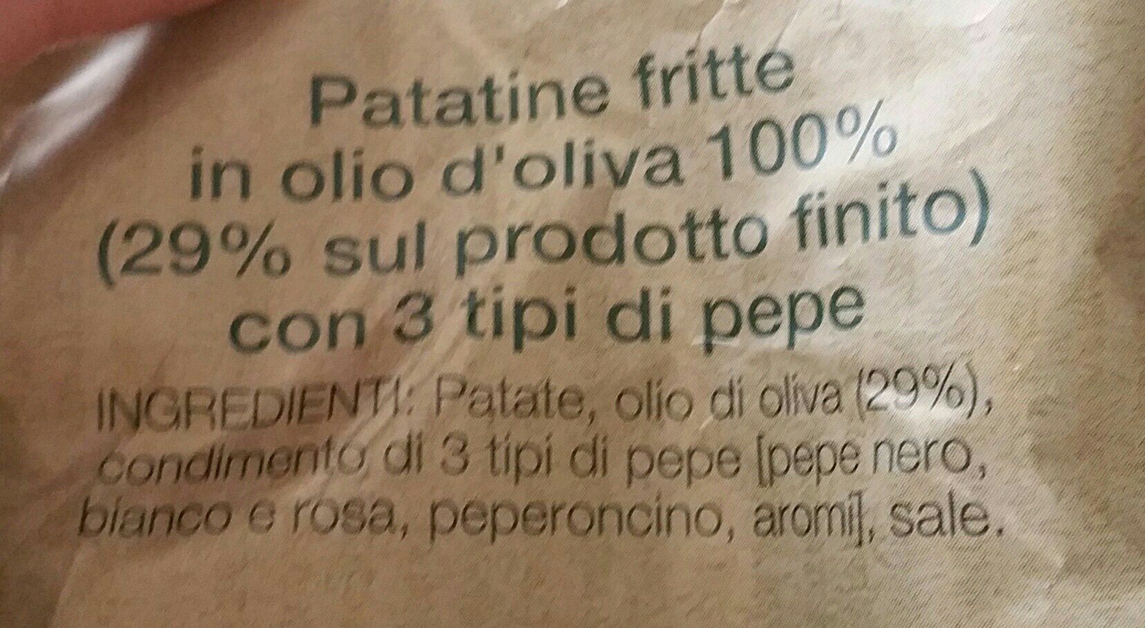 Chips 100% huile olive au 3 poivres - Ingredienti