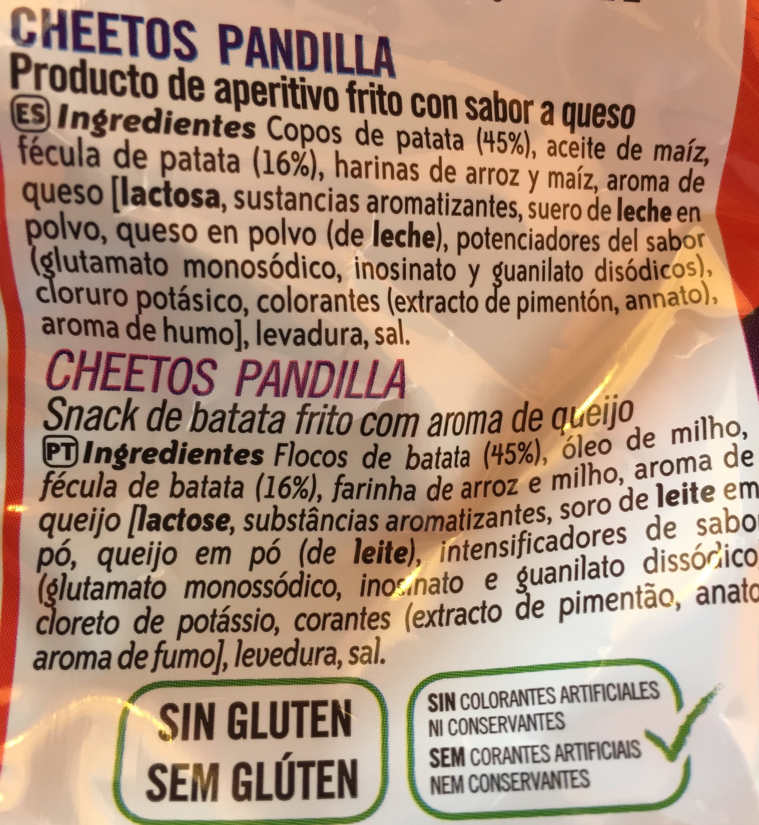 Pandilla - Ingredients - es