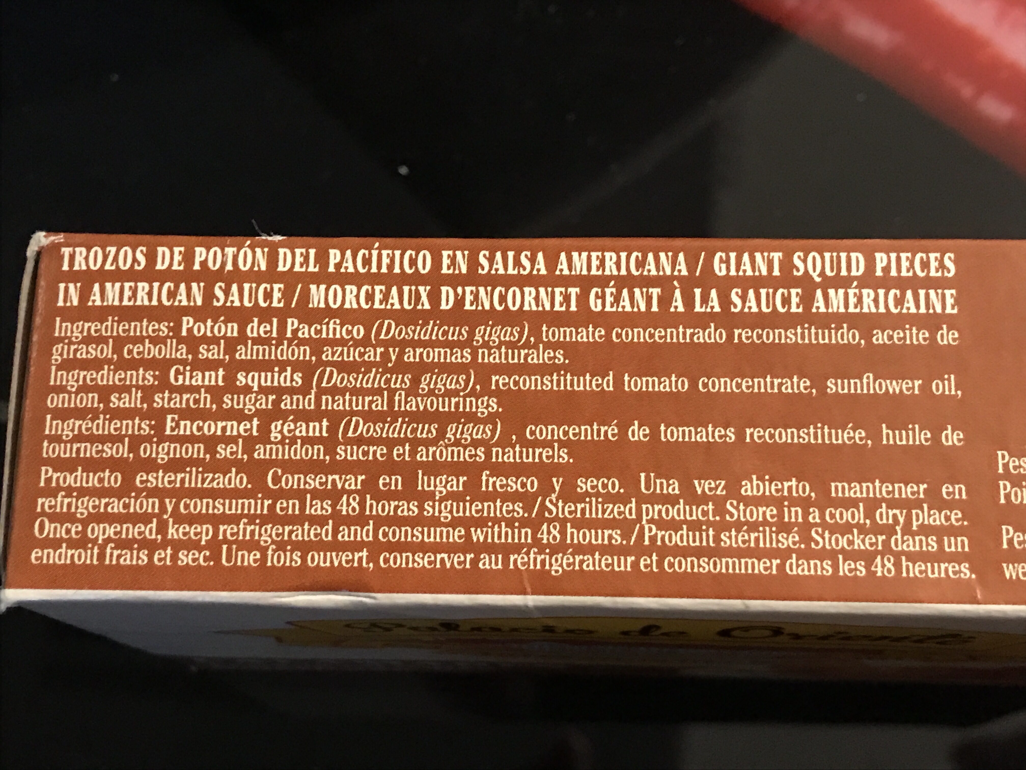 Calamar Sauce Americaine - Ingredients - fr