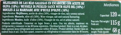 Mejillones de las rias gallegas con aceite de oliva - Ingredients - es