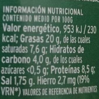 Pate casero finas hierbas - Nutrition facts - es