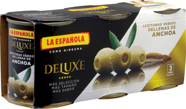 Deluxe aceitunas verdes rellenas de anchoa latas - Producte - es