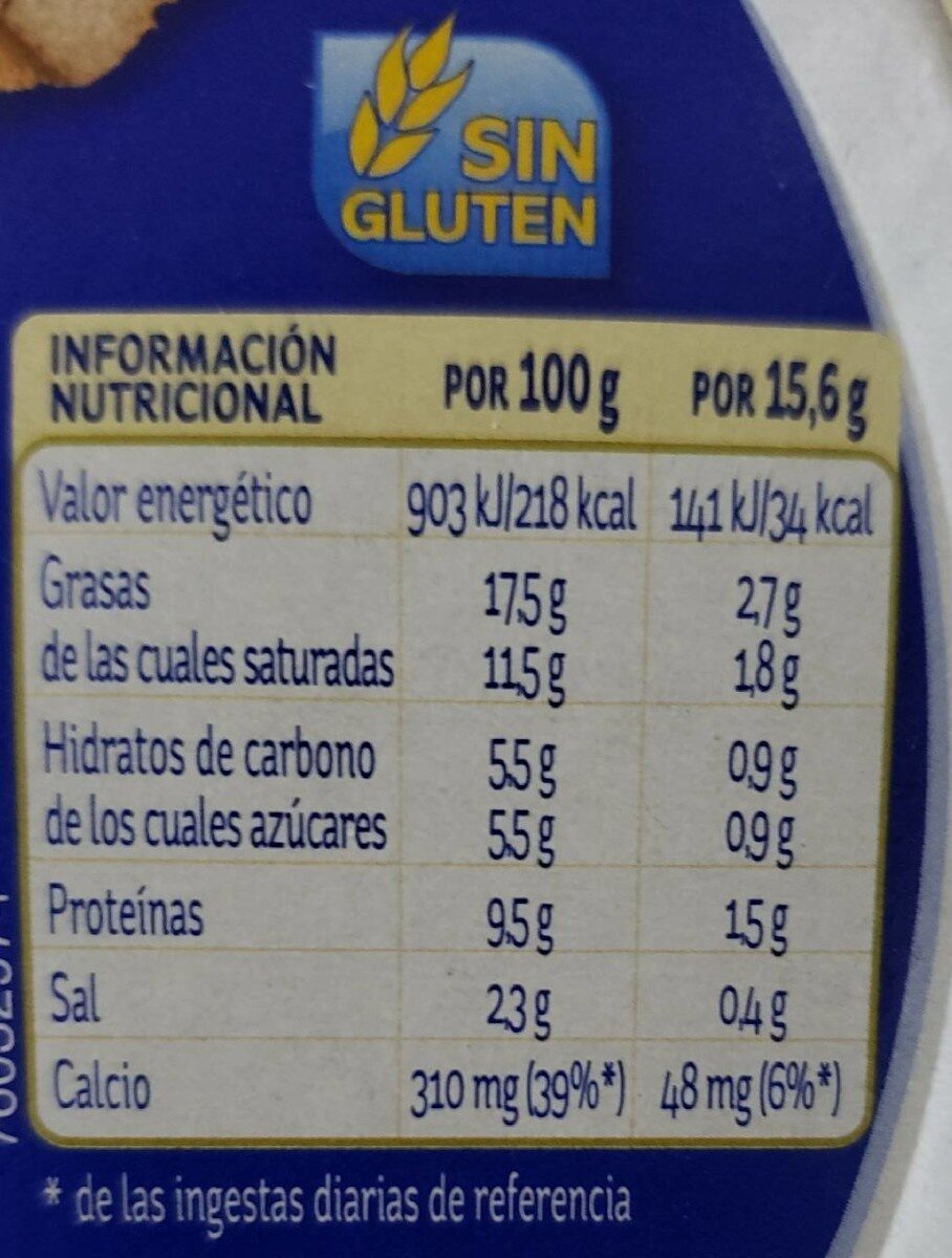 Queso fundido - Informació nutricional - fr