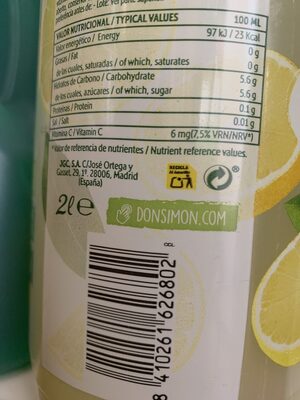 Limonada natural light - Recycling instructions and/or packaging information - es
