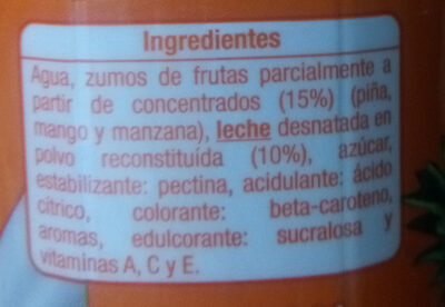 Zumo + Leche Tropical - Ingredientes
