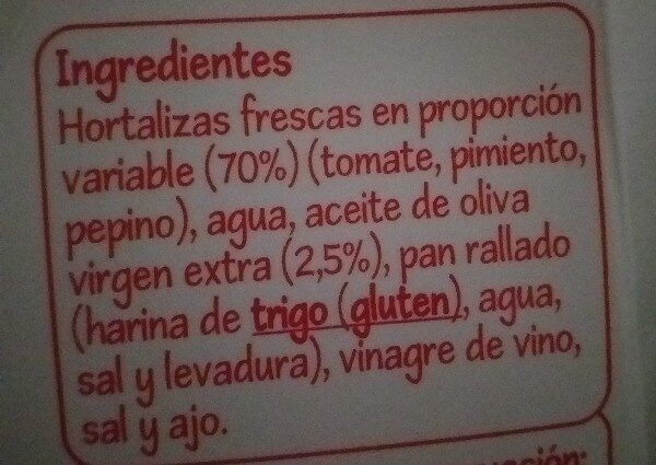 Gazpacho - Ingredientes