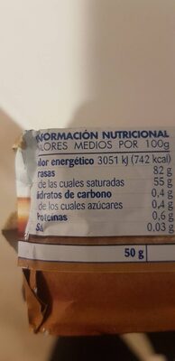 Mantequilla dorada especial repostería rulo - Nutrition facts - es