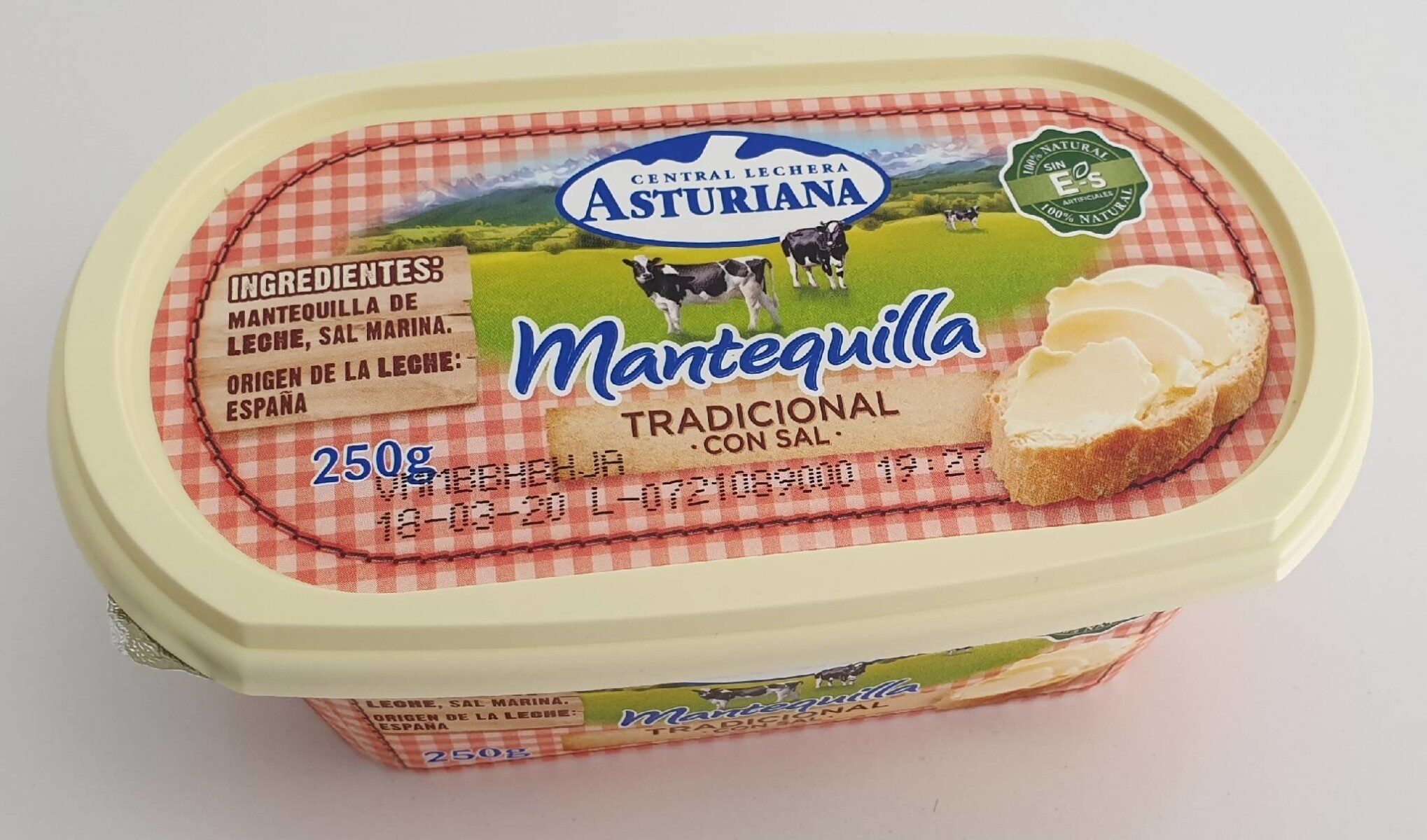 Mantequilla tradicional con sal tarrina - Produktua - es