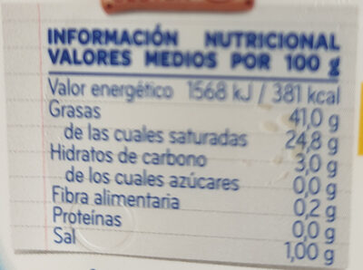 Mantequilla Ligera - Voedingswaarden - es