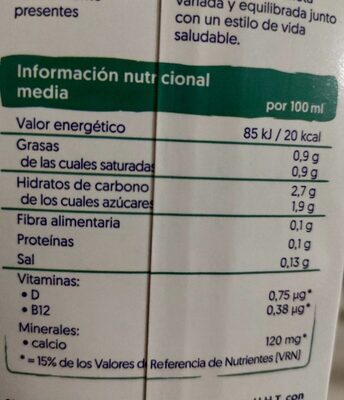 Alpro coco - Información nutricional