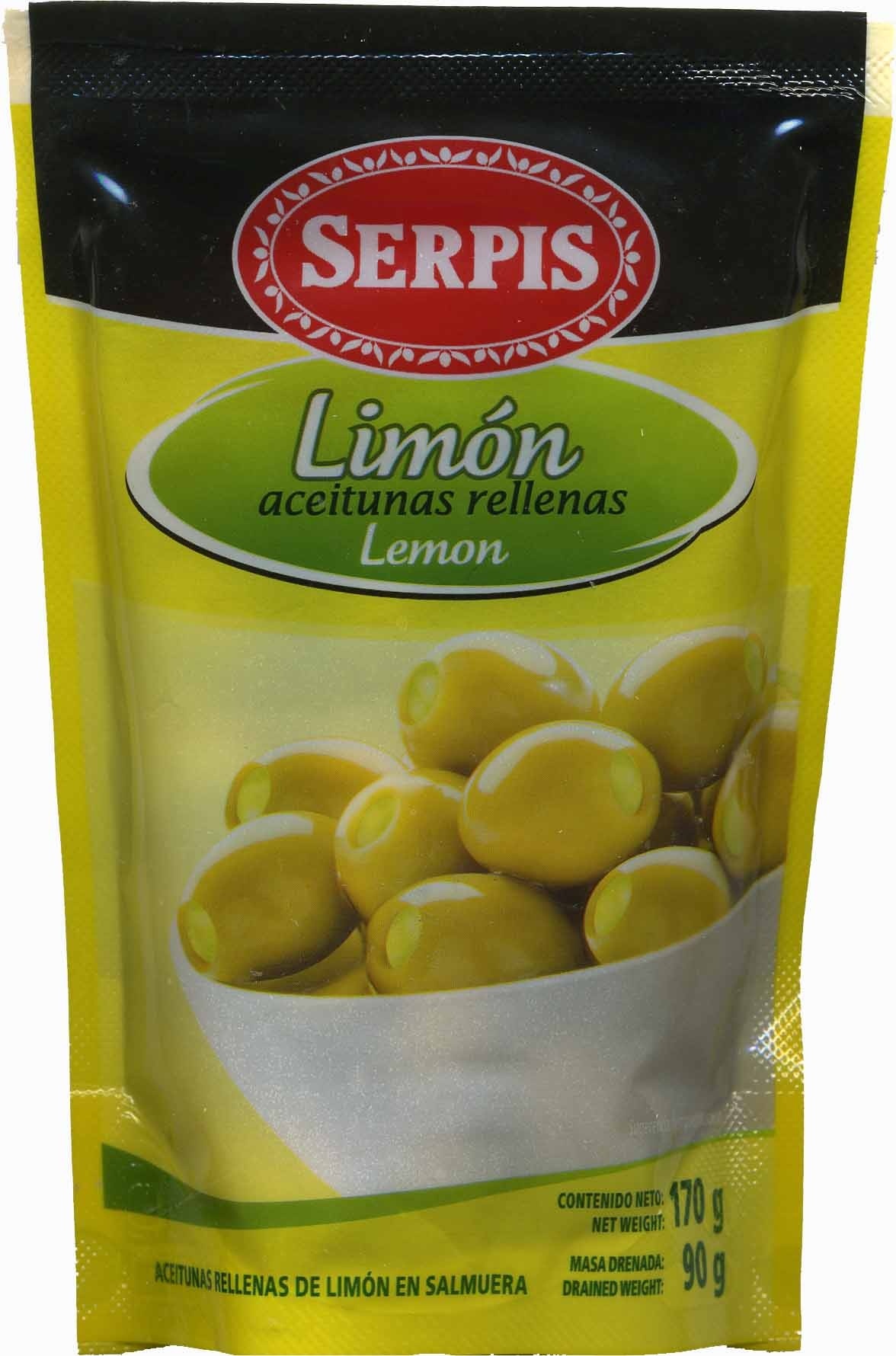 Aceitunas verdes rellenas de pasta de limón - Producto
