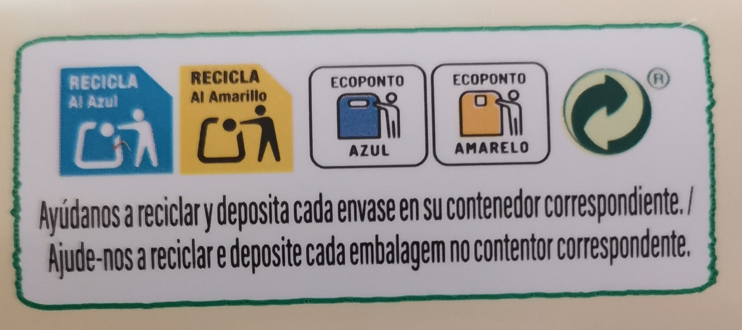 Zero sin azúcares Fibra - Instrucciones de reciclaje o información sobre el envase