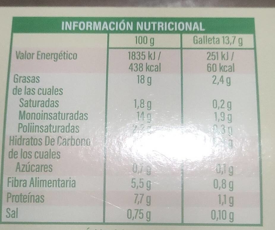 Овесени бисквити с подсладител - Información nutricional