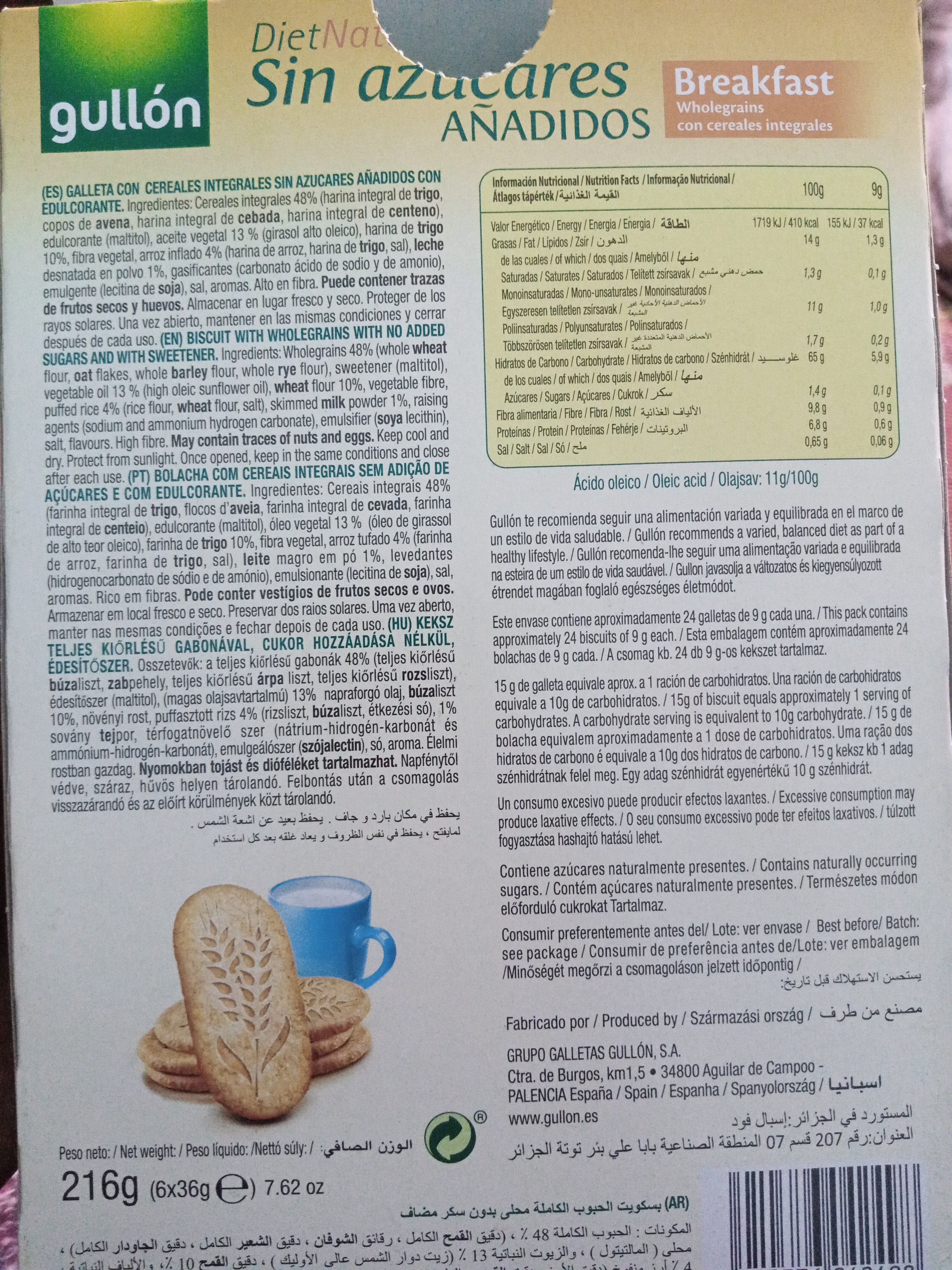 Diet nature galletas de desayuno con cereales - Produit
