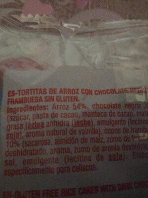 Vitalday arroz chocolate negro frambuesa - Ingredients - es