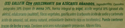 Galleta crocant con copos de avena zero - Ingredients - es