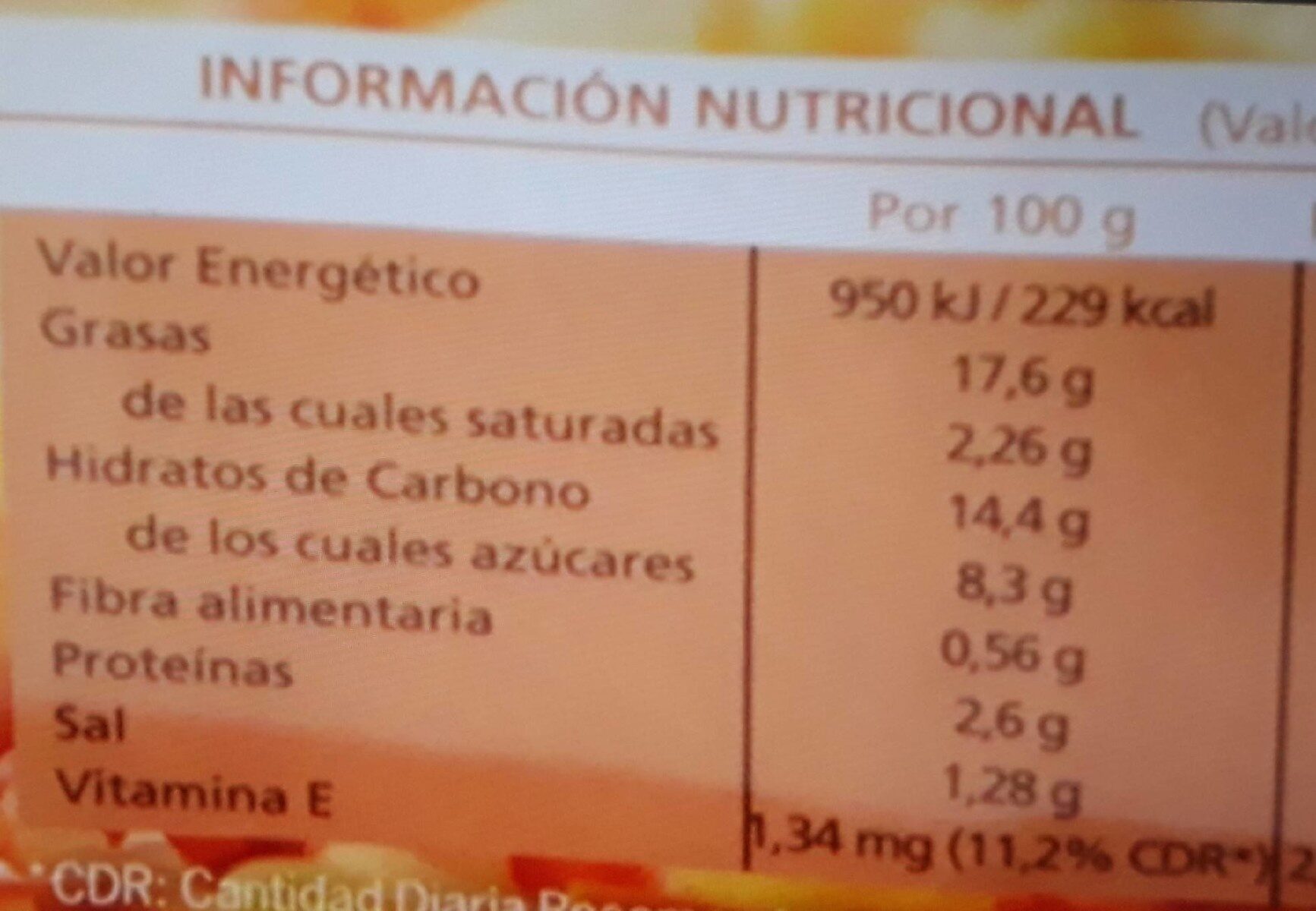 Ensalada de palitos de cangrejo y piña - Información nutricional