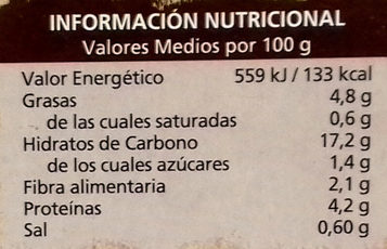 Quinoa Real Blanca - Nutrition facts - es