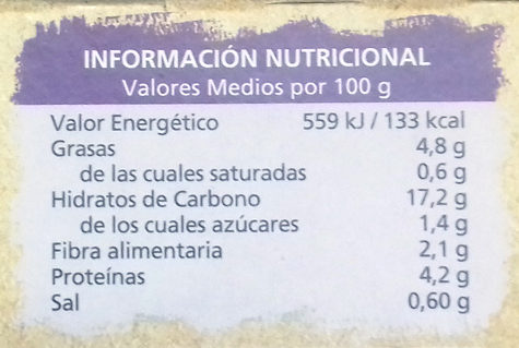 Quinoa Blanca y Roja - Información nutricional