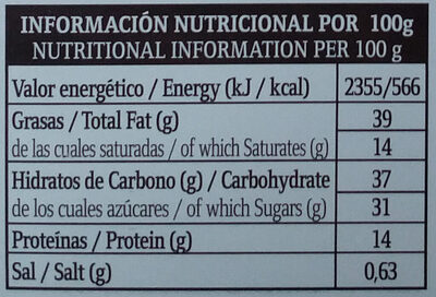 Turrón de Alga nori - Nutrition facts - fr