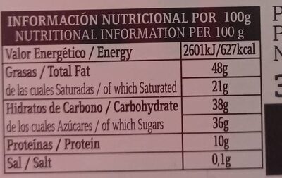 Turron de pistache - Nutrition facts - fr