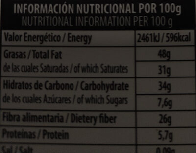 ChocoBalance 70% cacao - Información nutricional