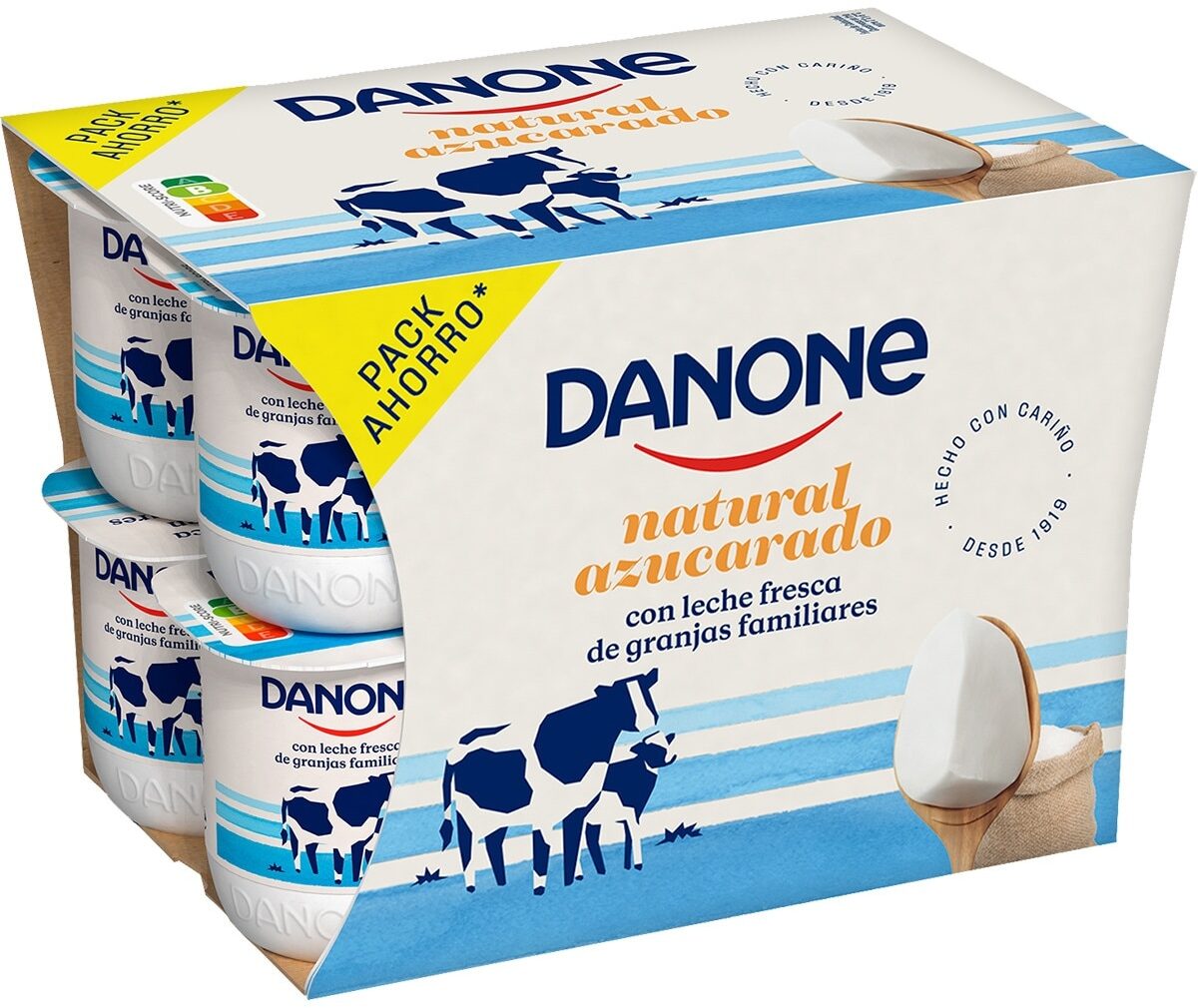 Yogur Natural Original Azucarado Danone pack 2 uds. - Comercial Blanenca  Prolac, comercialización y distribución de productos lácteos