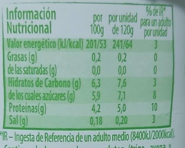 Yogurt con muselina Gervais - Nutrition facts - es