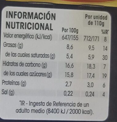 Oikos con caramelo - Informació nutricional - es