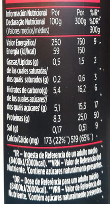Yogur desnatado para beber con fresa y frambuesa. - Nutrition facts