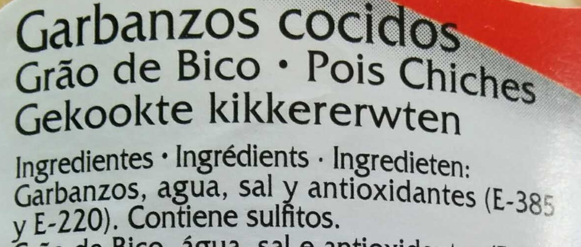 Garbanzos - Ingredients - es
