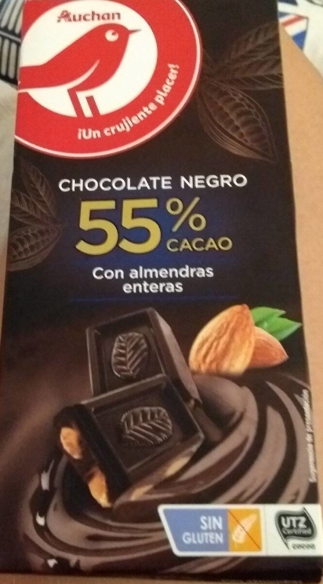 Chocolate negro con almendras enteras 55% cacao - Producto