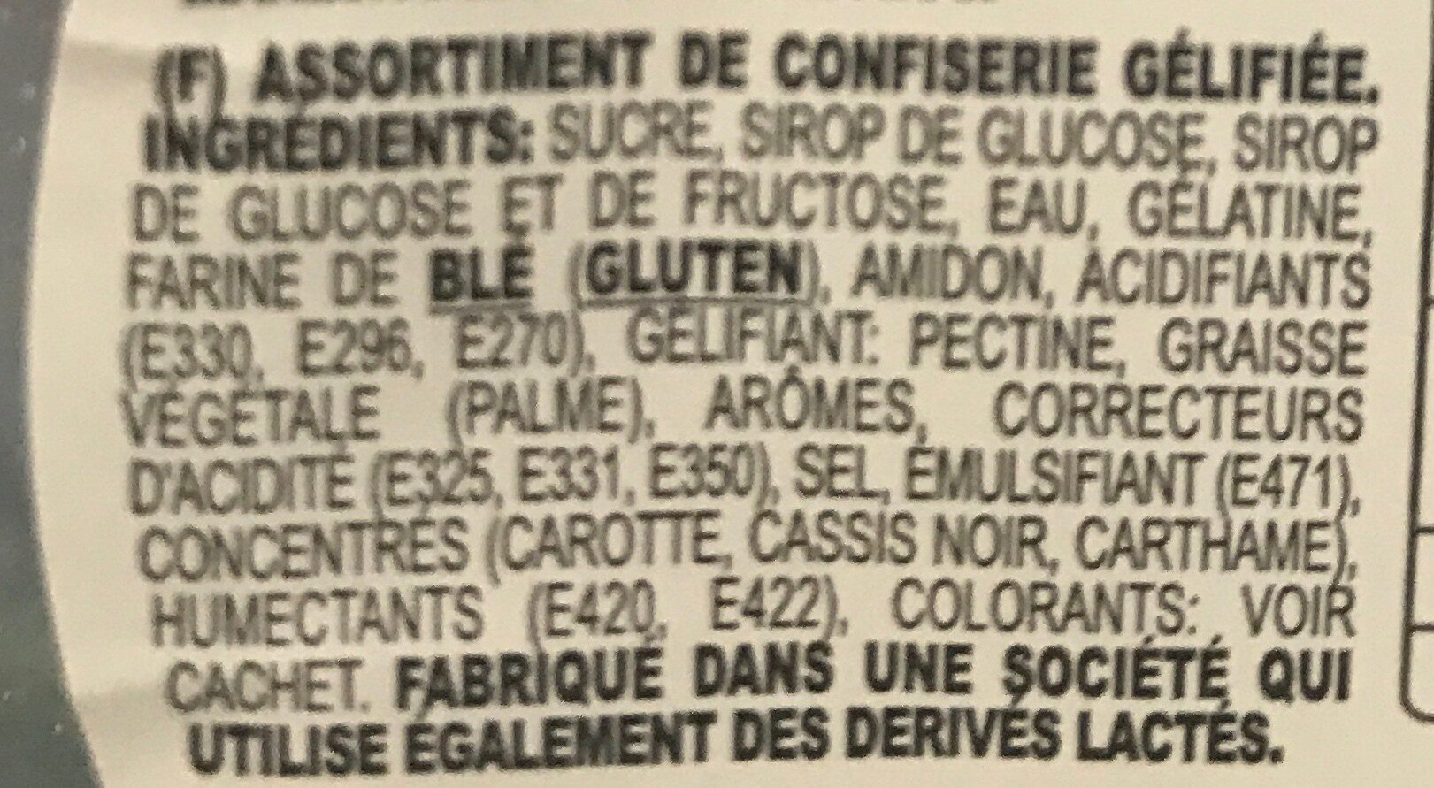 Bonbon - Ingredients - fr