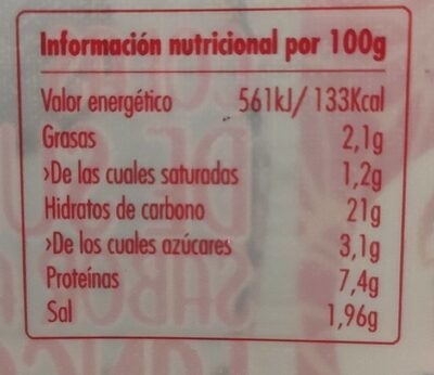 Colas de surimi sabor a langosta - Informació nutricional - es