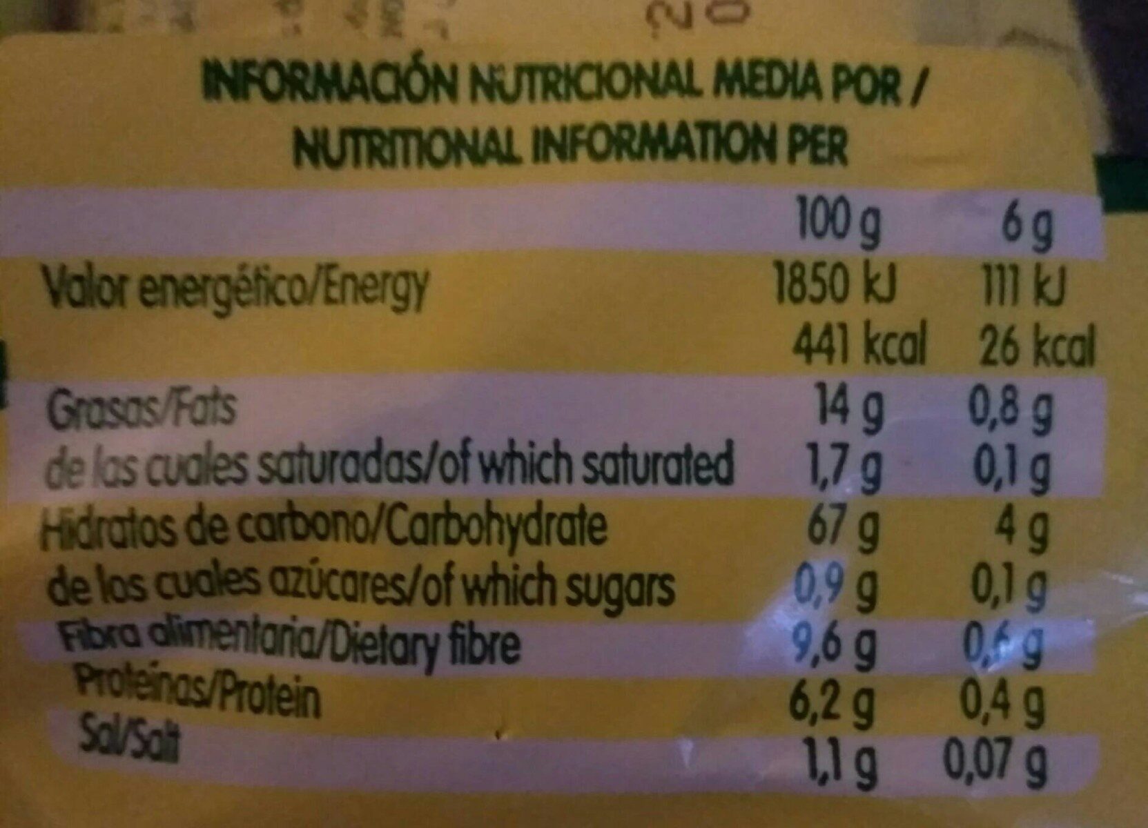 Pack Aspitos - Nutrition facts - es