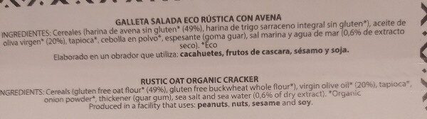 Horno delicatalia cracker - Ingredients - es