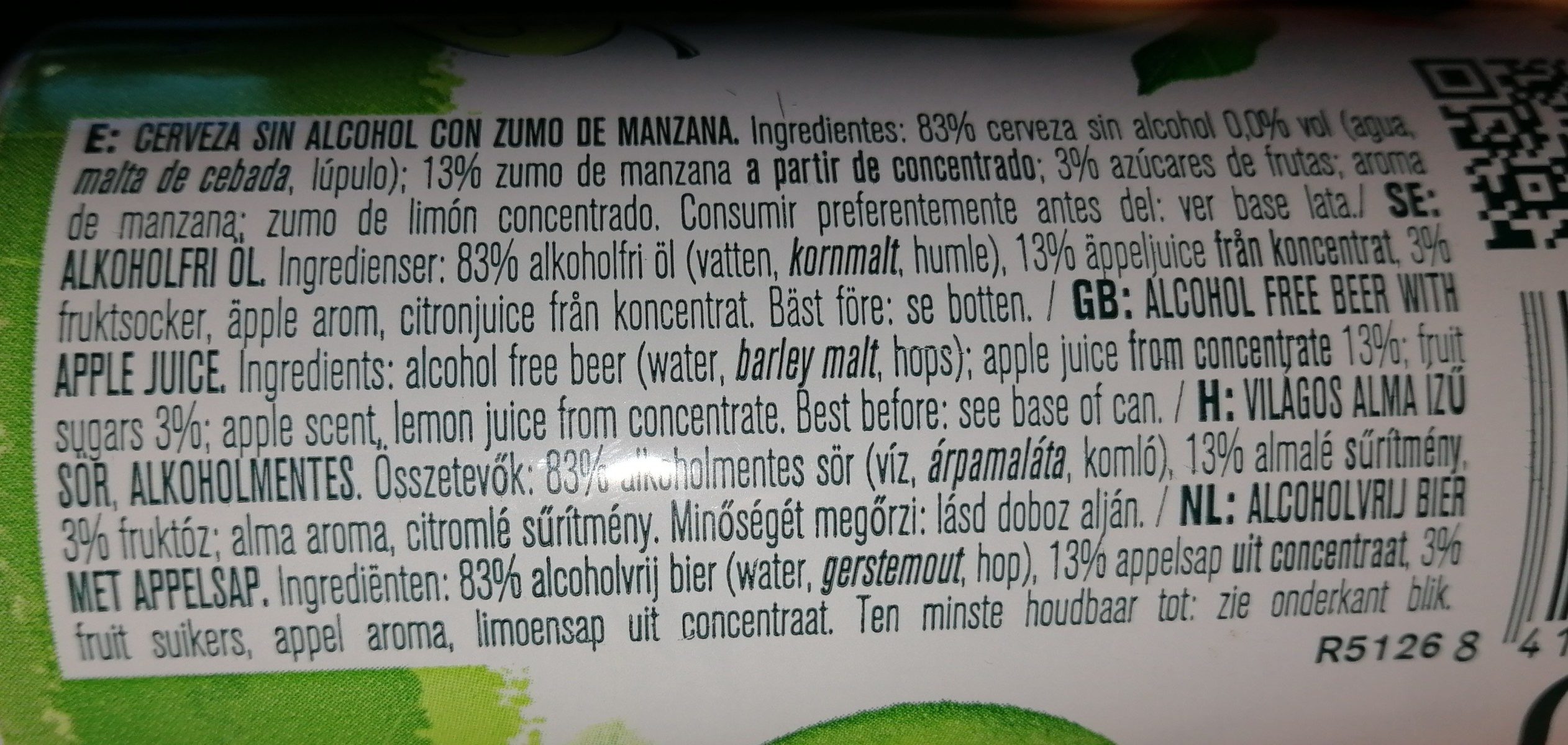 Malt Beer With Apple Flavor - Ingredients - fr