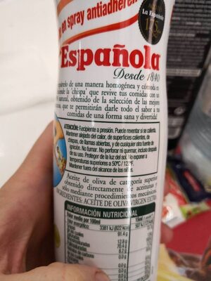 Aceite de oliva virgen extra spray 200 ml - Ingredients - fr
