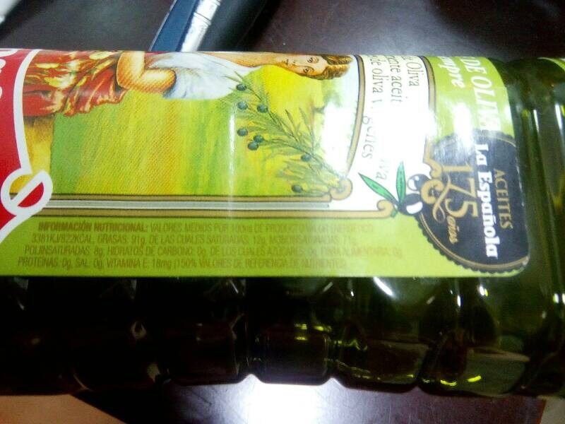 Aceite de oliva intenso 1º botella 1 l - Informació nutricional - fr