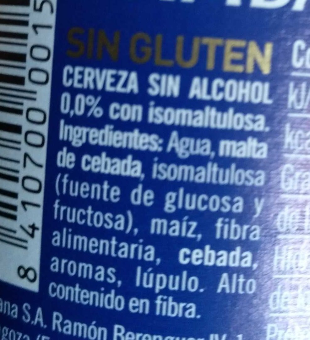 Cerveza - Ingredients - es
