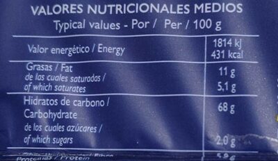 Crackers integrales - Nutrition facts - es