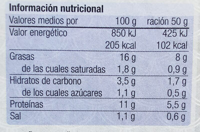 Almejas Blancas En Salsa Gallega - Informació nutricional - es